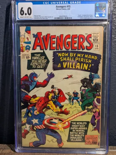 AVENGERS #15 CGC 6.0! Baron Zemo "Death" IRON MAN Captain America THOR Kirby WOW