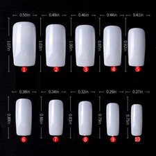 500 pcs Natural Square Fake Nails Full Cover Artificial False Nail Tips 10 Sizes