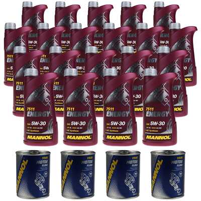 20L Motoröl MANNOL Energy 5W-30 4x MANNOL Motor Flush ADDITIV