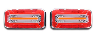 Spitzenklasse LKW 307mm E-Prüfzeichen 12V/24V Recovery Neon LED Rückleuchten + 7 Funktionen