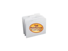 Smead 12834 File Folders, 1/3 Cut, Reinforced Top Tab, Letter, White, 100/Box