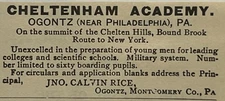 Ogontz Pennsylvania Vintage Print Ad Cheltenham Academy Military School