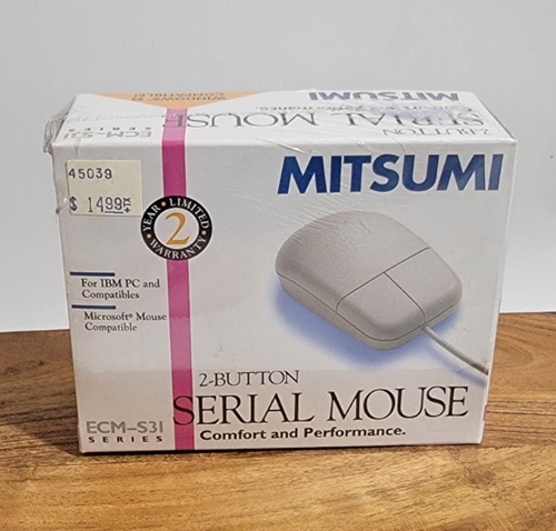Vintage Mitsumi 2 Button Serial Mouse ECM-S31 IBM Apple PC 400 Dpi 1996 ...