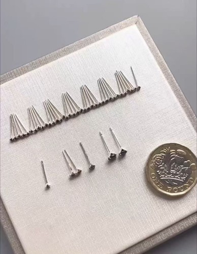 Sterling Silber 1,5mm 2mm 3mm 4mm Rund Schwarz CZ Ohrstecker Set 42 Ohrstecker