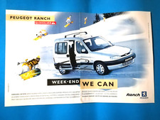RITAGLIO DI GIORNALE CLIPPING PUBBLICITA' PEUGEOT RANCH AUTO DA COLLEZIONE -(96)