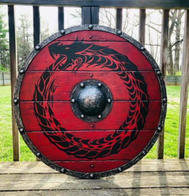 Wood & Steel Viking Round shield Medieval Larp Warrior Armor Templar Shield 