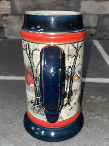1990 Budweiser Holiday Stein Beer Mug An American Tradition Christmas Clydesdale - Picture 3 of 5
