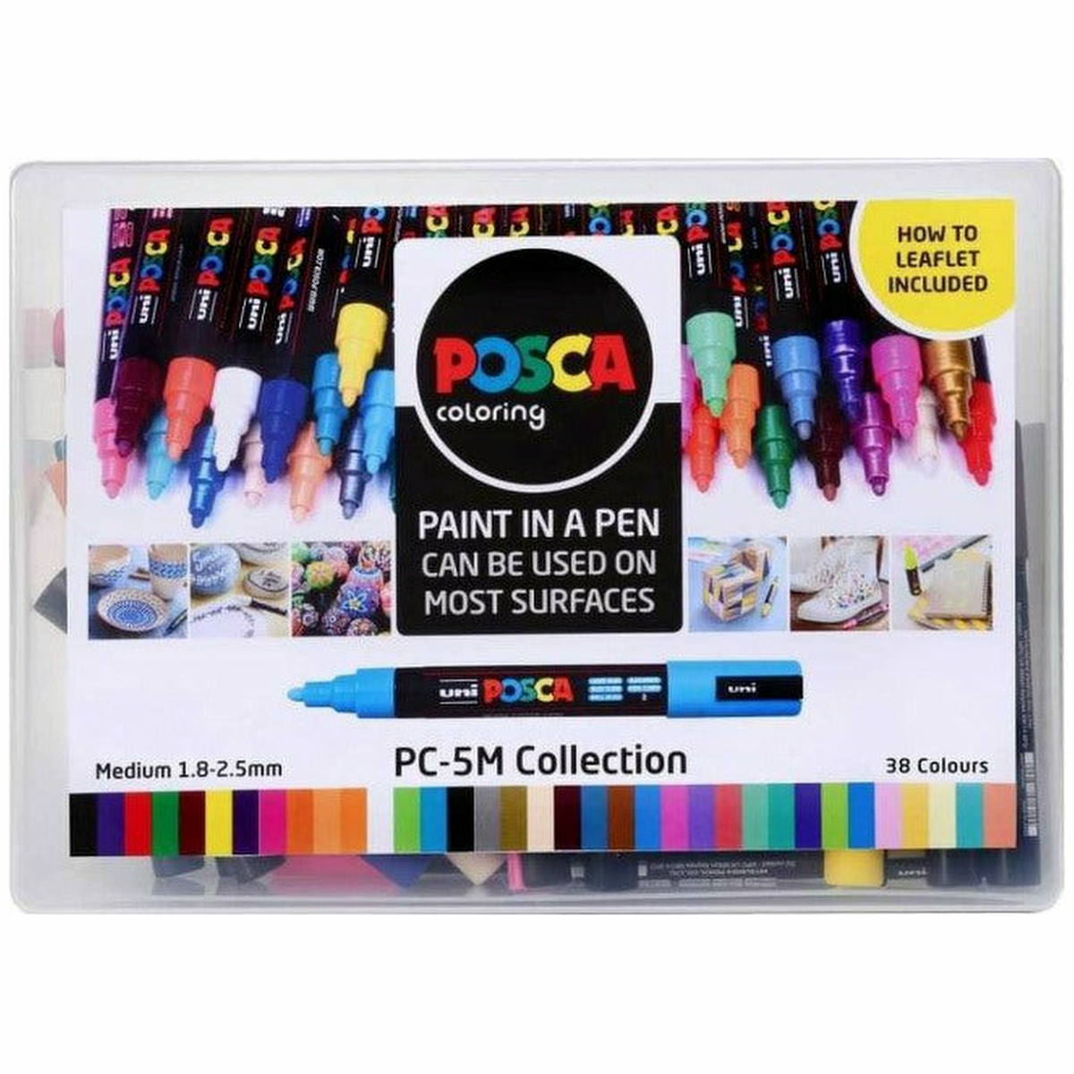 Uni Posca Paint Marker Art Pens PC-5M Medium Collection Box of 39 Assorted