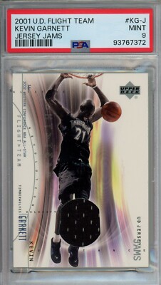 2001 Upper Deck Flight Team Jersey Jams #KG-J Kevin Garnett PSA 9 