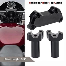 Black CNC 3-1/2" Straight Handlebar Riser Top Clamp For Harley Softail V-Rod US