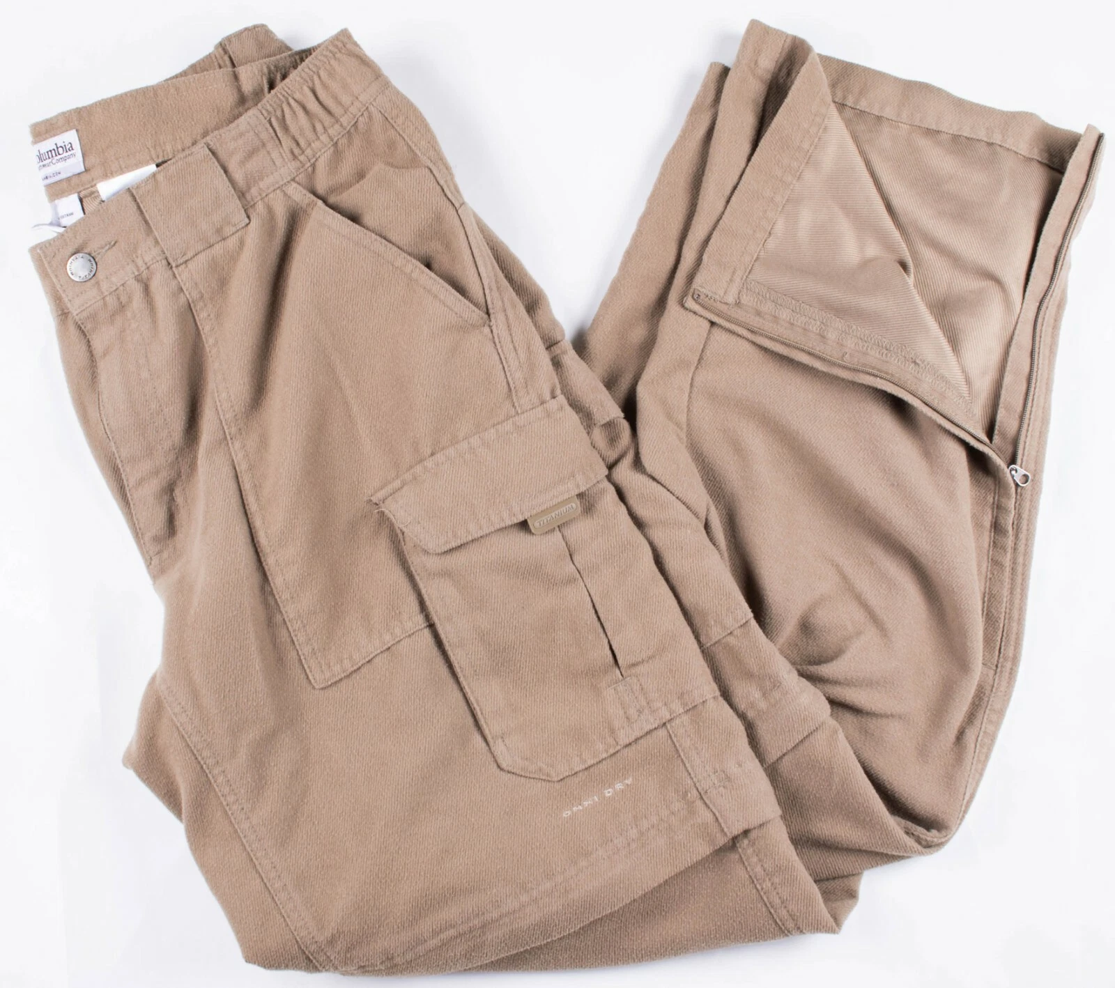 Columbia Titanium Corduroy Zip-Off-To-Shorts Cargo Deep Pocket Fishing Pants 35W