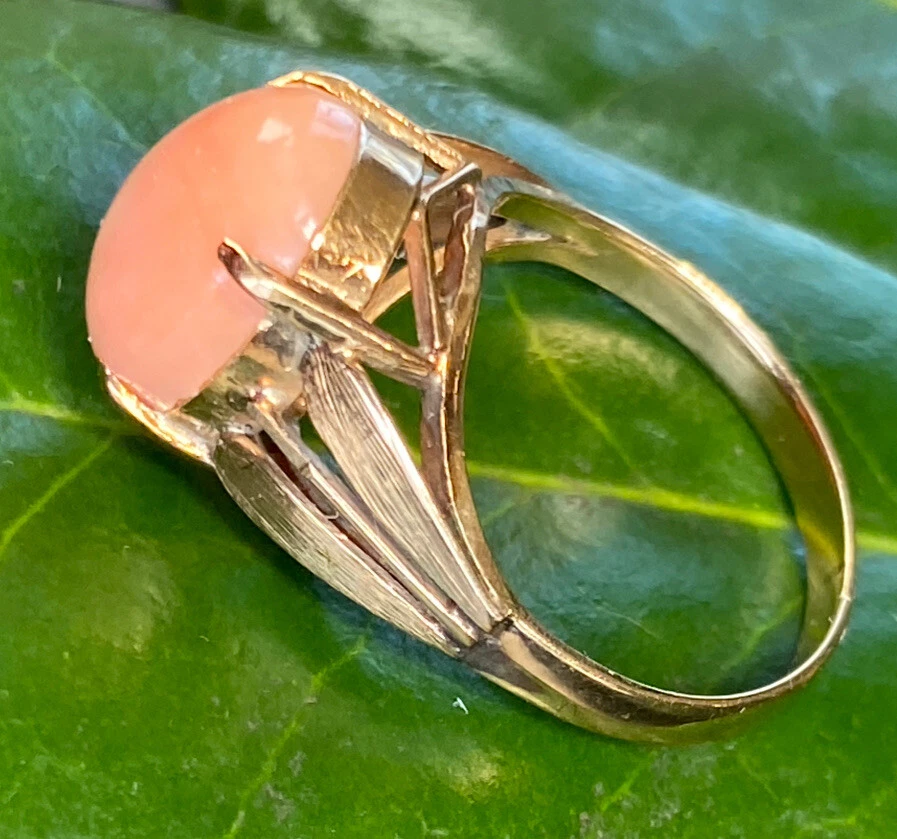 Coral and gold ring deals