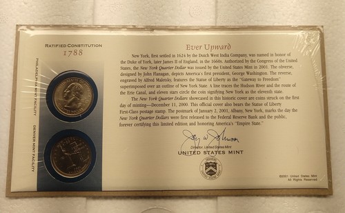 US Mint New York STATEHOOD COLLECTION 2001 Ever Upward Original Mint Pack P & D - Picture 2 of 4