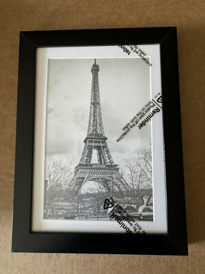 Set of Five 8 X 6 Black Plastic Photo Frames NEW shipping included