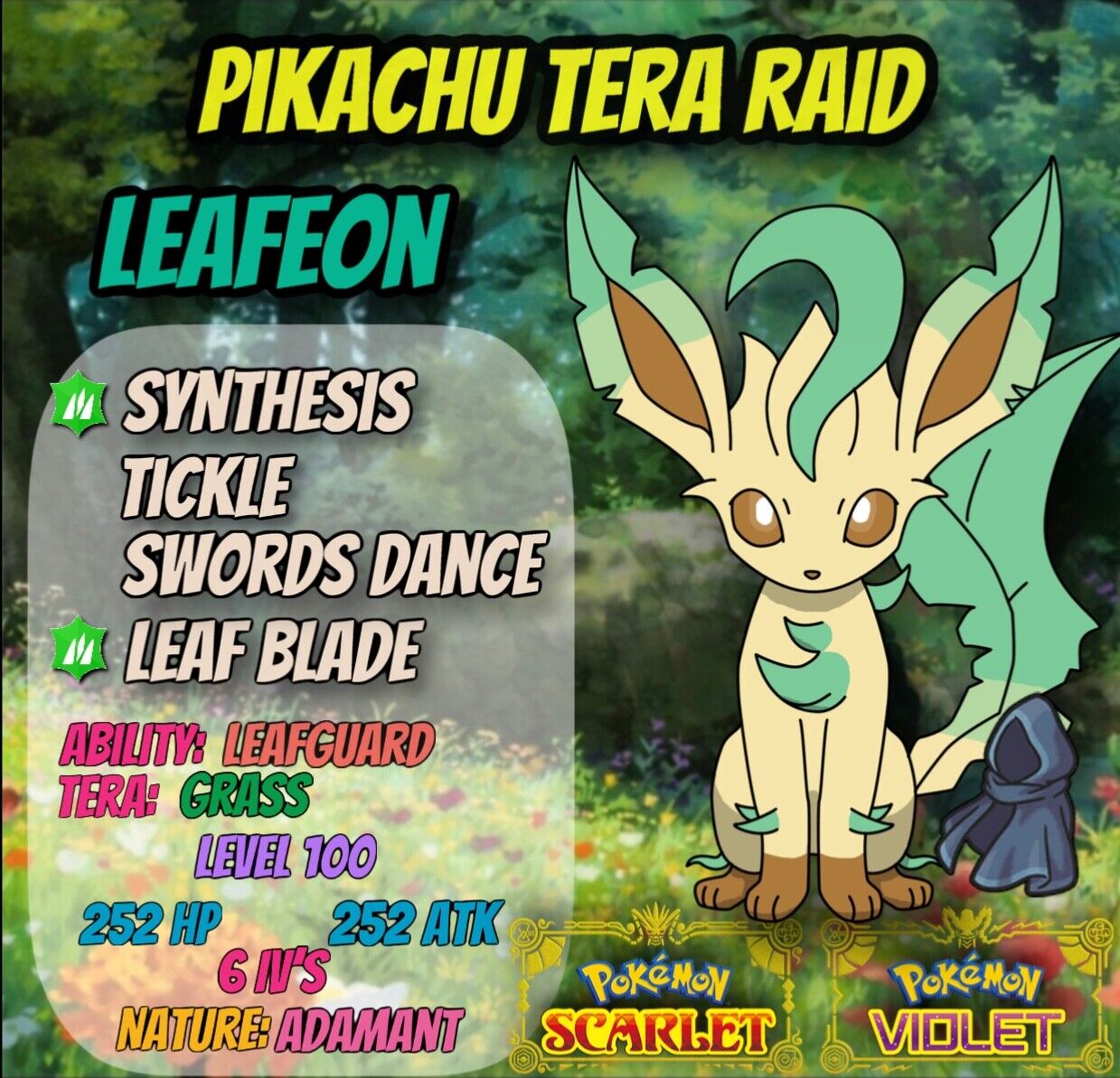 Pokemon Scarlet and Violet LEAFEON Shiny 6IV / Competitive Set