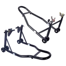 Motorcycle Stand 1000LB Front & Rear Wheel Lift Swingarm Paddock Stand Black U