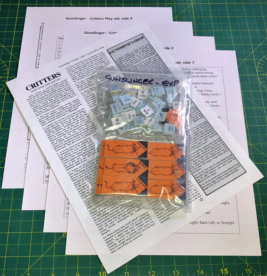 Gunslinger variant Critters, 105 counters, rules 1 page & quick ref 4 pages - Image 2 of 4