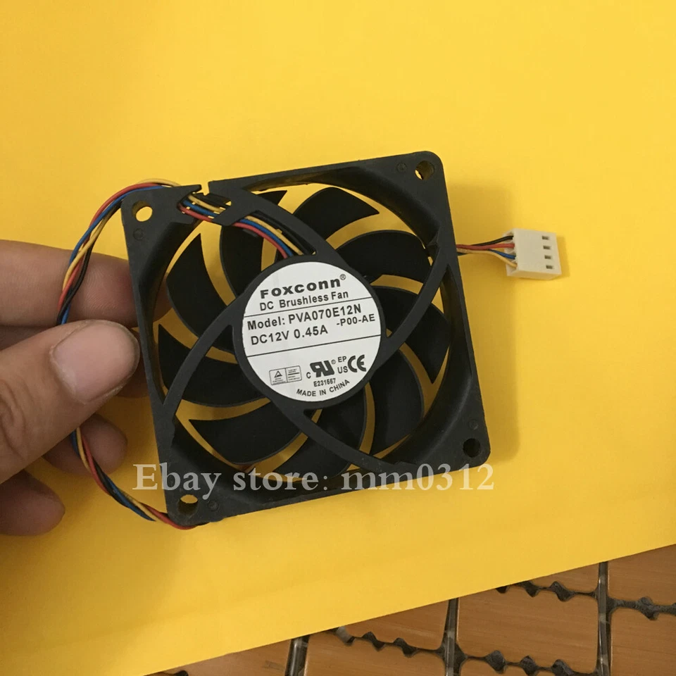 1pcs  FOXCONN PVA070E12N 12V 0.45A 7CM CPU 70mm×70mm×15mm fan 4pin - Image 3 of 3