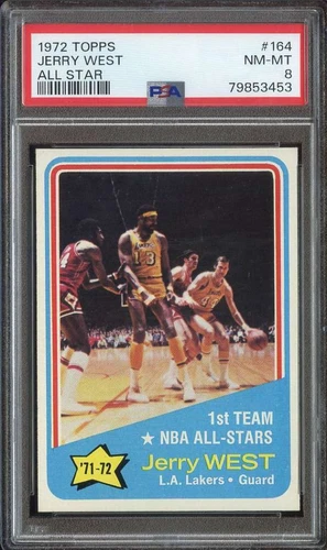 1972-73 TOPPS #164 JERRY WEST PSA 8 LAKERS AS HOF *ADT6039