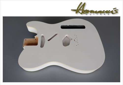Tele/ TL "Real Nitro Finished" Alder Body, Cream Bindings, Color Polar White