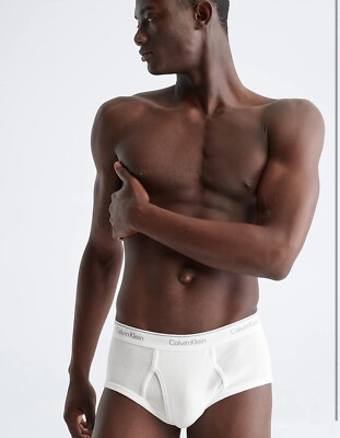CALVIN KLEIN Cotton Classic FIT 3-Pack Brief, Size Medium WHITE NOB 100% Cotton