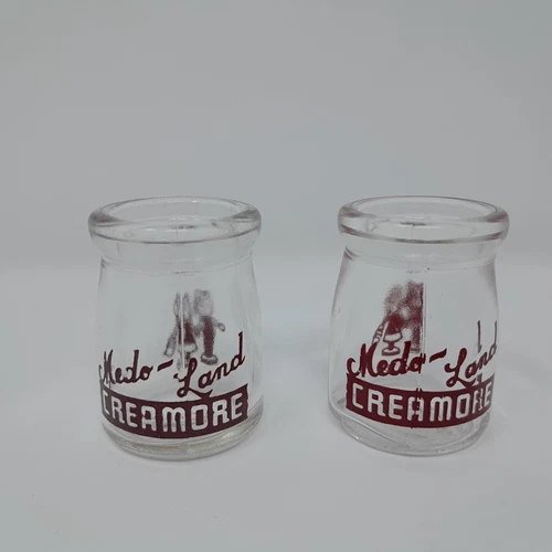 Medo Land Creamore  Glass Creamers 3/4 oz  Vintage Restaurant Bend Oregon