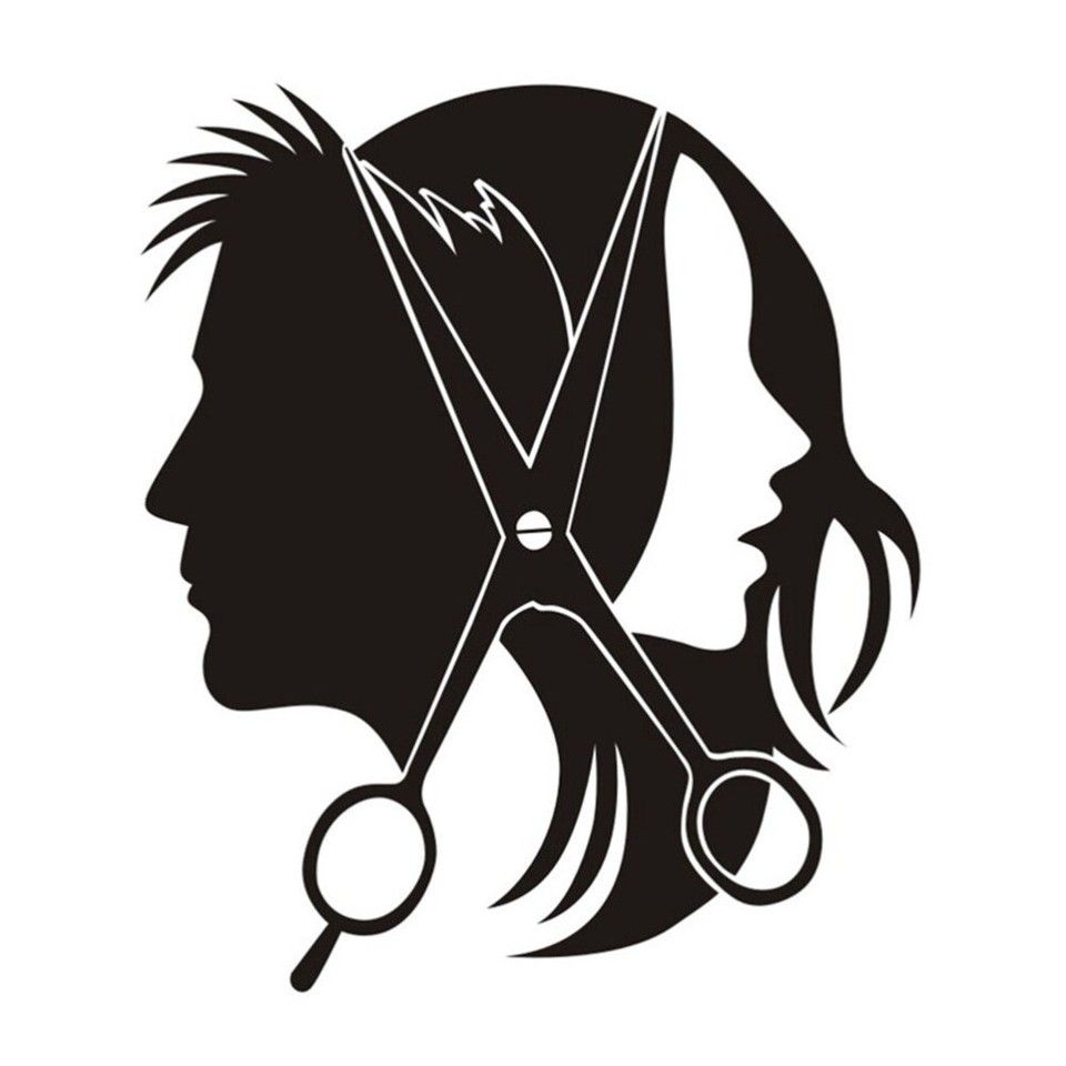 Wall Art Hair Salon Hairdressing Wall Sticker Human Silhouette Wall