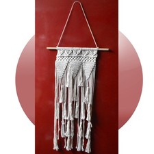 Makramee Wandbehang Wanddekoration Boho Deko Macrame Wandhänger Yoga Deko creme
