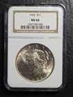Beautiful 1922 Peace Silver Dollar NGC Graded MS 64