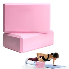 2 Pcs Yoga Blocks, 9"x6"x3" Foam Blocks Yoga Props for Pilates Stretching and...