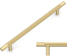 Amerdeco 10 Pack Brushed Gold Knurled Cabinet Pulls 10 Inch Center To Center