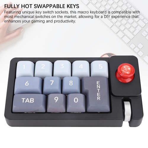 Macro Keyboard Wired RGB Lighting Type-c Port Hot Swappable Programmable NEW - Afbeelding 4 van 12