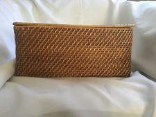 Woven Basket w/ Removable Lid Kitchen / Bathroom Organizer EUC Sturdy Strong