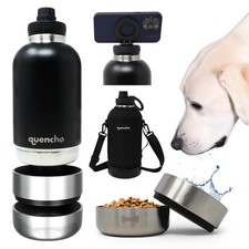 64oz Portable Dog Water Bottle for Hiking Travel Camping  4-in-1 Stainless S...