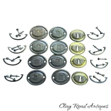 Antique Oval furniture brass period Hepplewhite federal neoclassical set 1830s