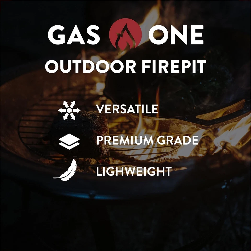 Gas One 22 pulgadas exterior - Fogata de leña con tapa de malla y negro  Foto 3 de 4