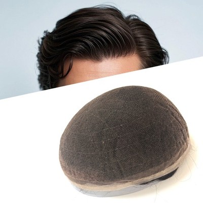 Mens Hair Replacement System All German Lace Toupee | Real Human Hair Men Wig