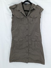 Gap Dress Women's Brown Size 4 Cotton Utility Button Front