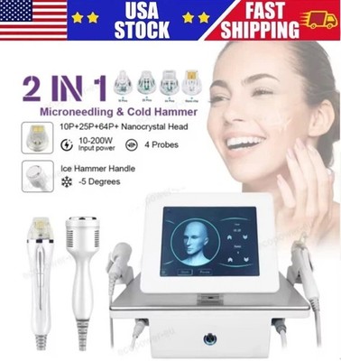 2in1 Micro-n-eedle Machine Cold Hammer Scars Spot Skin Smoothing Device Salon