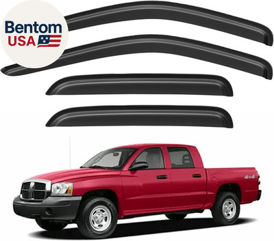 Window Visors Rain Guards Shield for 2005-2010 Dodge Dakota Quad Cab, Out-Channe