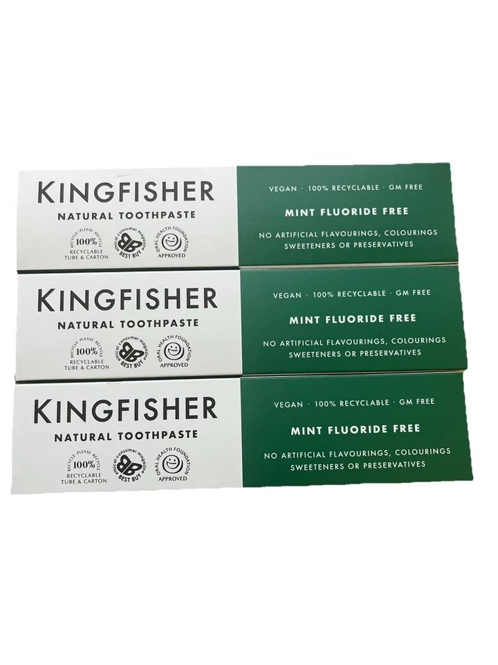 Kingfisher Toothpaste - Mint (Fluoride Free) 100ml (Pack of 12)