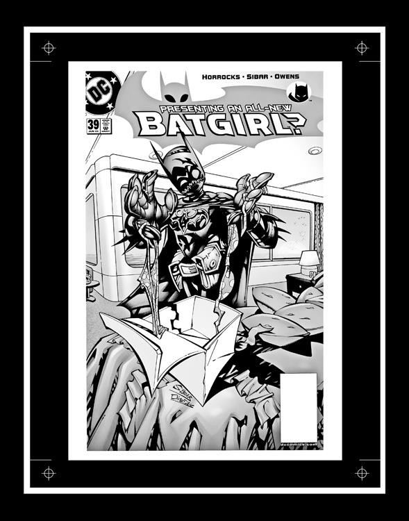 Adrian Sibar Batgirl #39 Rare Production Art Cover Monotone