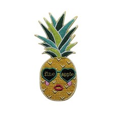 Fine Apple Embroidered Iron On Patch - Cute Pineapple Fun 92-P