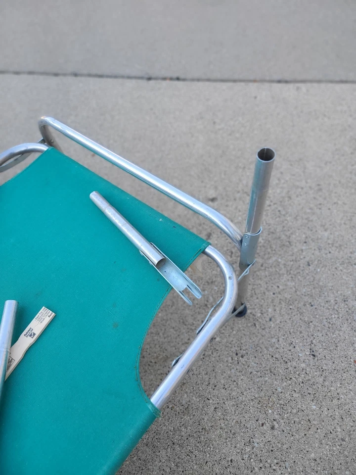 Vtg Cot Bunk bed Telescope Folding Furniture Company Cot Aluminum & Canvas - Image 3 of 4