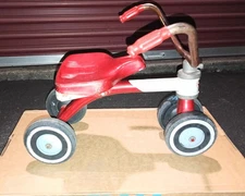 AMF Junior Kids Vintage Wee Wheeler Tricycle, Metal, red & white (no pedals)