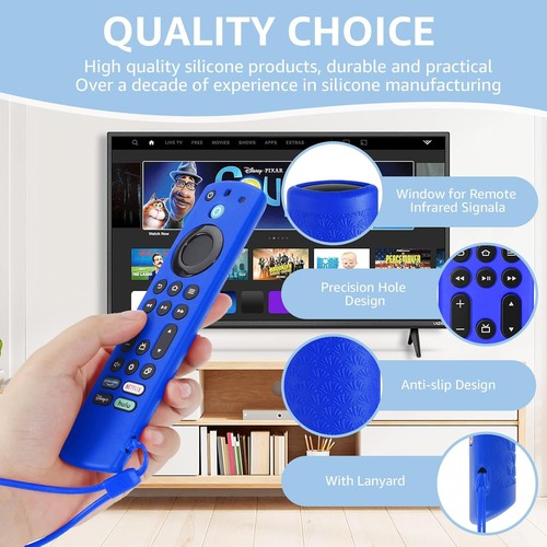 OneBom (2 Stück) Silikon Fernbedienung Abdeckung für Firetv 4K Max 2er Pack, rot & blau - Bild 4 von 6