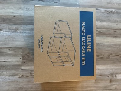 Uline S-12414r Stackable Bins Plastic 7 1/2x4x3. 24/carton