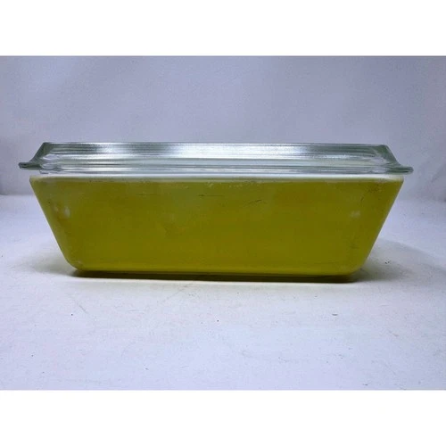 Vintage Pyrex 503-B Yellow Refrigerator Dish with Lid 1.5 Qt MCM