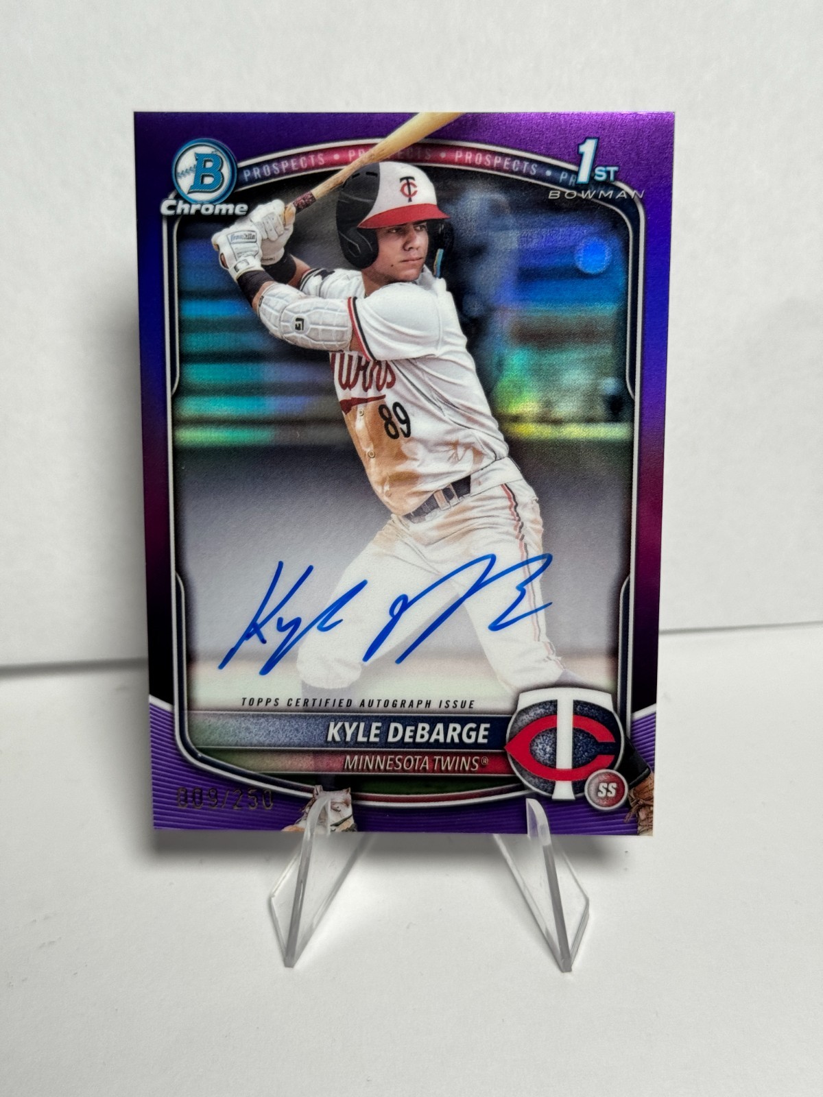 KYLE DEBARGE 2025 BOWMAN CHROME 1ST AUTOGRAPH PURPLE AUTO #'d /250