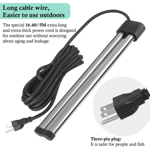 HITOP Outdoor Pond Heater - 300W 600W Aquarium 600W metallic color - Picture 2 of 7